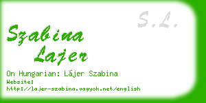 szabina lajer business card